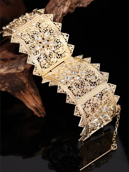  Классический выдолбленный браслет в стиле подсолнуха Резной женский женский свадебный украшение Золотое открытие Дизайнерский браслет