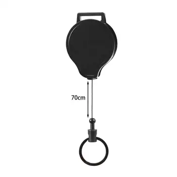   Компактный держатель для ключей для катушки для значков Черный портативный мини-удочка Шестерня Брелок Брелок Значок Катушка Брелок Противоугонный