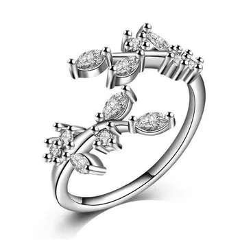  Конструкция с двойной головкой в начале регулируемого листового кольца с индивидуальным кольцом на указательном пальце хвостовое кольцо # 142