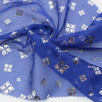  Косплей Шифоновая ткань Серебро Бронзовый Блестящий шарф Платье Костюм DIY Материал