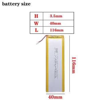  литровый энергетический аккумулятор 3,7 В 2200 мАч 3540116 литий-полимерный LiPo аккумулятор для светодиодной клавиатуры Bluetooth специальный аккумулятор