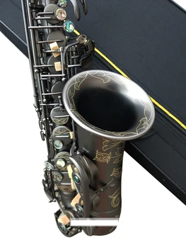  Лучшее качество Франция 802 черный матовый музыкальный инструмент саксофон ми-бемоль альт-саксофон черный саксофон мундштуки футляр