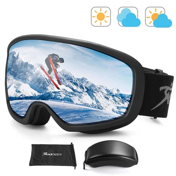  Лыжные очки Очки для сноуборда для мужчин Женщины Катание на лыжах Снегоход Снежные очки Двухслойные линзы Антизапотевающие UV400 Солнцезащитные очки Очки