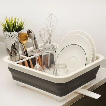  Многофункциональная кухонная стойка для чаши для хранения, кухонная корзина для хранения, стойка для посуды, стойка для сливной чаши, пластиковая складная стойка для миски