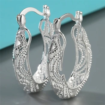   Модные серебряные серьги-кольца для женщин Мода в корейском стиле U-образные серьги Свадебные украшения для помолвки