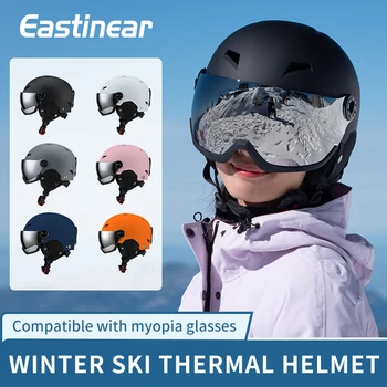  Новые мужские и женские взрослые термальные лыжные шлемы Eastinear Сверхлегкие высококачественные спортивные аксессуары для сноубординга с очками