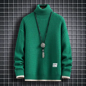  Новый зимний бренд водолазки свитер мужской высококачественный классический пуловер мужская одежда толстая теплая тяга homme 2023 вязаные джемперы
