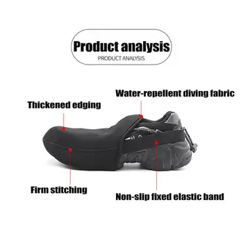   Новый чехол для велосипедной обуви Ветрозащитная износостойкая ткань Сохраняет тепло Половина обуви MTB Дорожные бахилы Черный