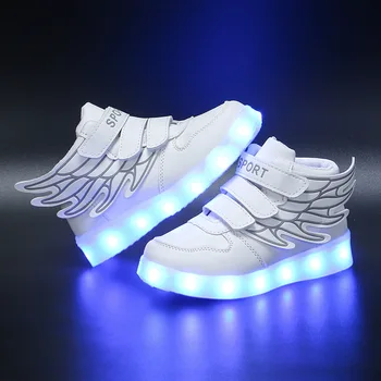  Обувь для девочек Весна-Лето 2023 Новые светящиеся туфли для мальчиков Светодиодные кроссовки Детская сетчатая обувь