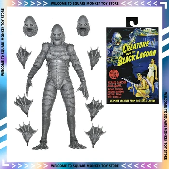  Оригинал NECA 04823 Универсальная фигурка монстров Ultimate Существо из Черной лагуны (ч/б) 7-дюймовая аниме фигурка ПВХ модель игрушка
