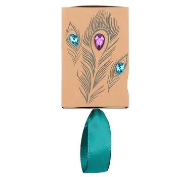  Павлиньи перья ящик для конфет дизайн свадебные принадлежности искусственный хрусталь крафт-бумага подарочная коробка подарочная коробка