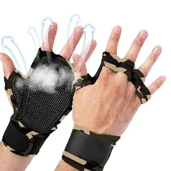  Перчатки для тренировок Обмотка запястья Перчатки для упражнений в тренажерном зале Вентилируемые перчатки для тренировок по тяжелой атлетике Мужчины и женщины Отлично подходит для поддержки рук