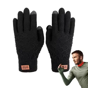  Перчатки с сенсорным экраном для мужчин Мужские перчатки с сенсорным экраном Термоперчатки Противоскользящие эластичные перчатки с сенсорным экраном Зимние теплые перчатки Высокие