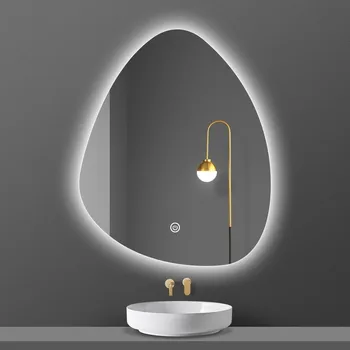   Простой и современный стиль Зеркало для ванной комнаты Светодиодные лампы Зеркало Креативное настенное зеркало HD Утолщенное зеркало Косметическое зеркало для спальни