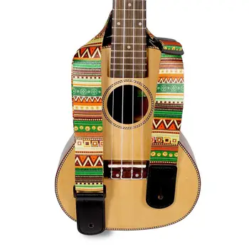   Регулируемый гавайский гитарный ремень Печать в национальном стиле Утолщение ремня для укулеле Ремни гитары Ремни для укулеле Гитара Аксессуары