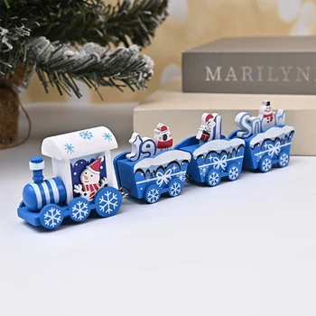  Рождественский Синий Поезд Орнамент 1Коробка Игрушка Модель Новогодний Праздник Украшение Подарок F1FB