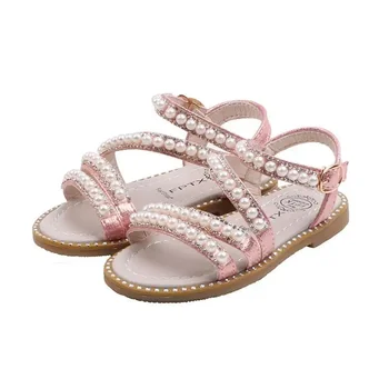  Сандалии для девочек Летняя мода Детская Девочка Bling Горный хрусталь Принцесса Одиночные сандалии для обуви маленькой большой девочки