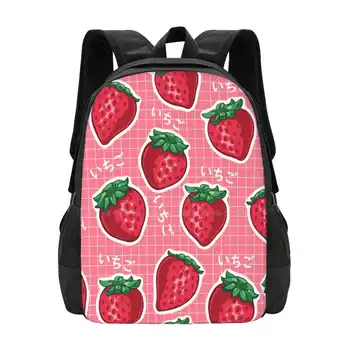  Симпатичный японский рюкзак с клубничным рисунком для студенческого школьного ноутбука дорожная сумка Ichigo Розовый клубничный узор Kawaii Cute Art