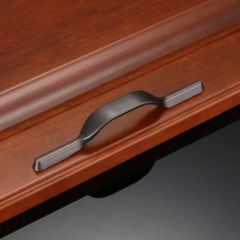   Скандинавская дверная ручка шкафа Изогнутый ящик шкафа Дверная ручка шкафной мебели Простая арочная ручка из цинкового сплава