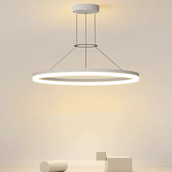  Скандинавская хрустальная кольцевая люстра для ресторана, гостиная, столовая, стол, потолочная люстра, лампа, внутренний осветительный прибор