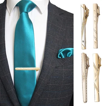  Совершенно новый мужской зажим для галстука классический простой стиль булавка застежка золотого цвета мужской деловой свадебный галстук зажим застежка металлические мужские ювелирные изделия
