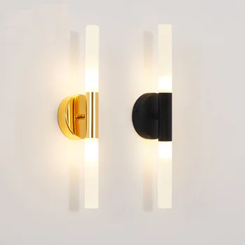 Современный светодиодный настенный светильник Железные акриловые настенные светильники для гостиной Спальня Nordic Прикроватный настенный светильник Светильники для ванной комнаты Зеркальный свет