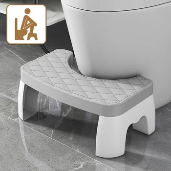   Табурет для туалета для сидения на корточках Пластиковый табурет для горшка для аксессуаров для ванной комнаты Взрослый нескользящий стул для какашек для детей
