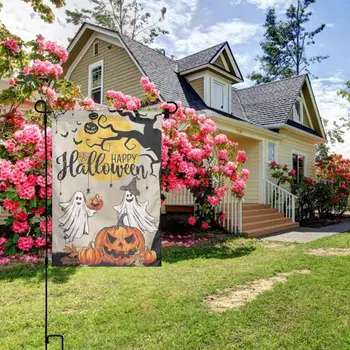  Украшение вечеринки на Хэллоуин Boo Выразите свой уникальный стиль с помощью персонализированных садовых флагов Фирменный штрих на открытом воздухе