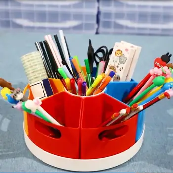   Устойчивый к трещинам настольный ящик Легкая организация стола Вращающийся держатель ручки Кисть для макияжа Органайзер для студентов домашнего офиса