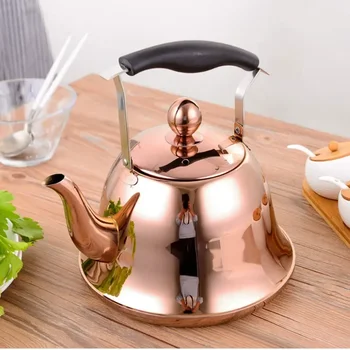   Чайник для свистка с заварочным чайником из нержавеющей стали Чайник из розового золота для плиты Indu