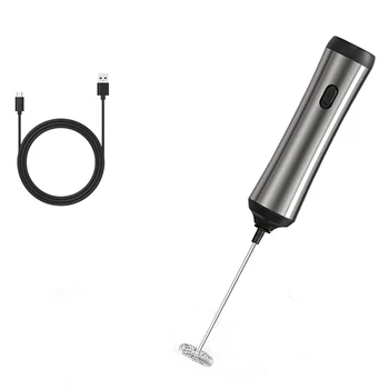  Электрический вспениватель молока, Электрическая палочка для вспенивания молока USB Перезаряжаемый ручной взбивщик для кофе, латте